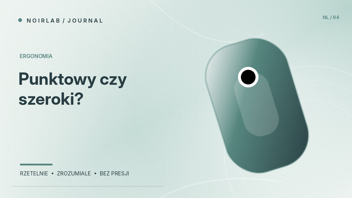 Ilustracja redakcyjna NOIRLAB: Masażer punktowy czy szeroka głowica? Ergonomia bez marketingu. Grafika poglądowa, nie fotografia produktu.