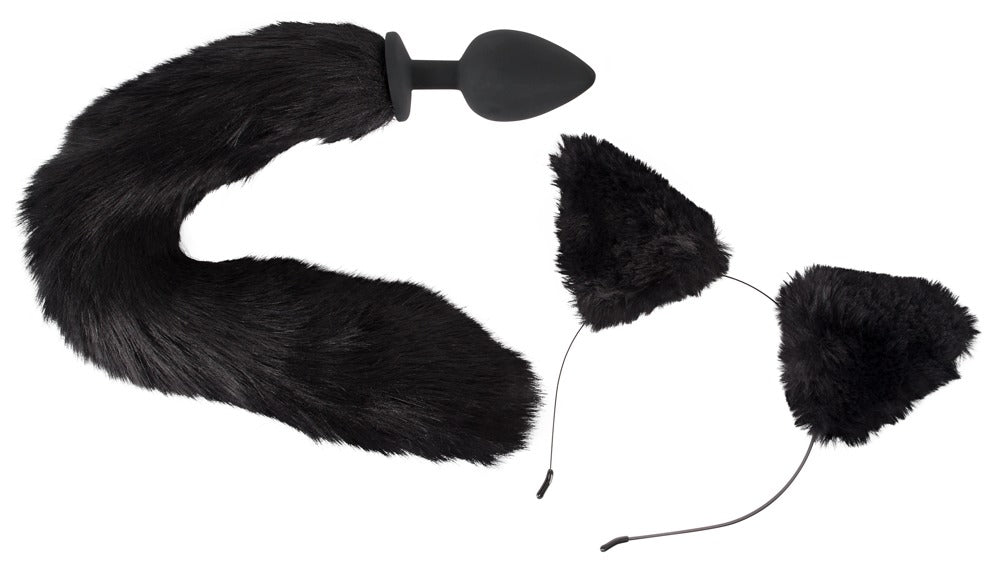 Bad Kitty Pet Play — korek z ogonem i kocie uszy