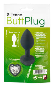 You2Toys Silicone Butt Plug — czarny model z sercem — 53759400000 — opakowanie lub drugi widok