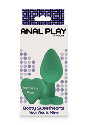 ToyJoy Booty Sweethearts — silikonowy korek z sercem — Zielono-turkusowy — opakowanie lub drugi widok