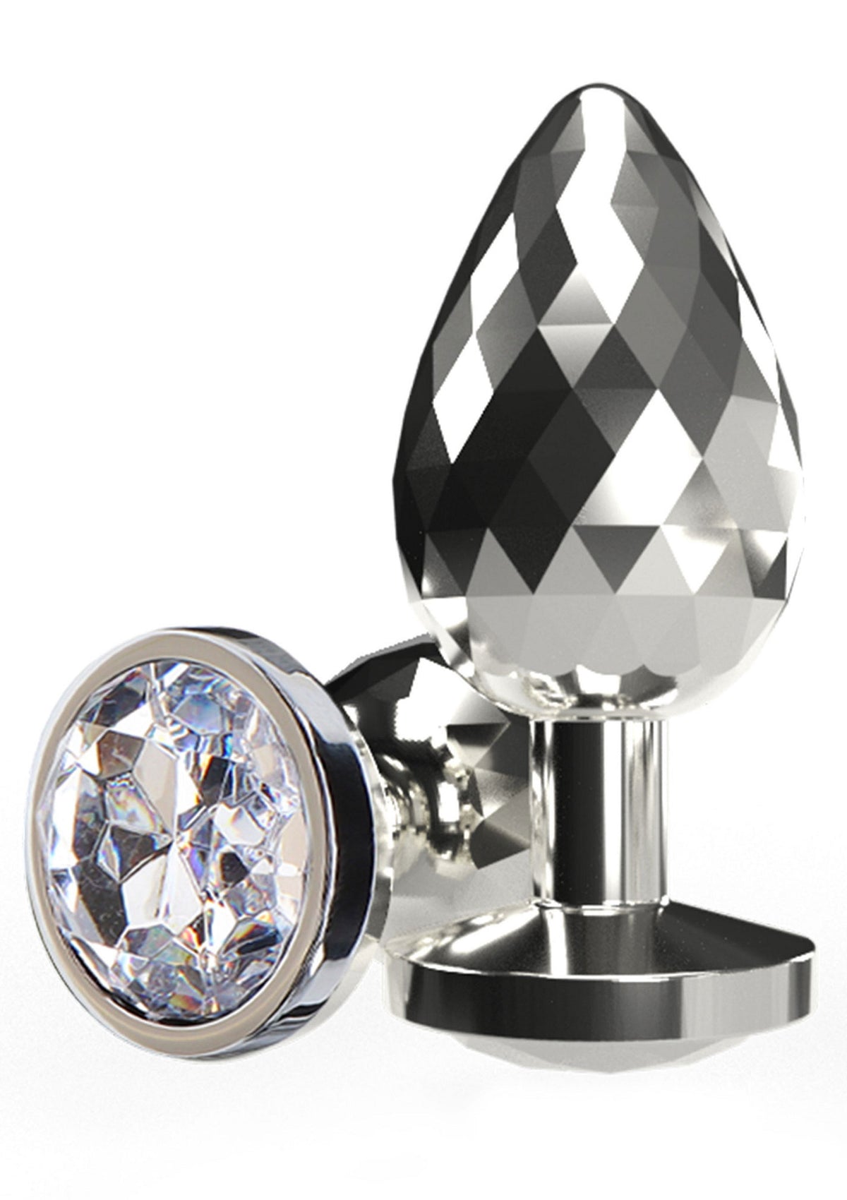 ToyJoy Disco Diamond Large — fasetowany korek — 10599-X-SILVER
