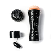 Simple Pleasure masturbator z wibracją wagina cyberskóra baterie czarny – zdjęcie 1