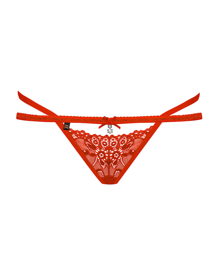 838-Tho-3 Stringi Czerwone L/XL Obsessive