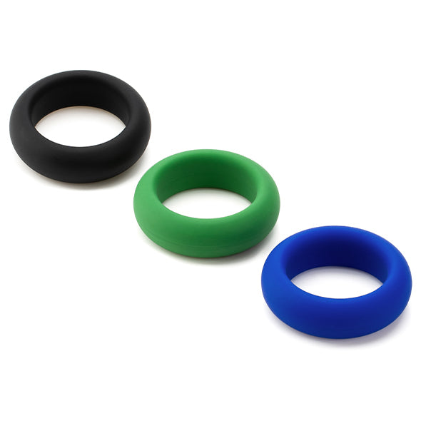Zestaw Trzech Rozciągliwych Silikonowych Pierścieni Erekcyjnych Silicone Cock Ring Trio - All 3 Stretch Levels Je Joue — zdjęcie produktu PLAYROOM