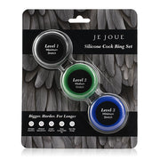 Zestaw Trzech Rozciągliwych Silikonowych Pierścieni Erekcyjnych Silicone Cock Ring Trio - All 3 Stretch Levels Je Joue — zdjęcie produktu PLAYROOM