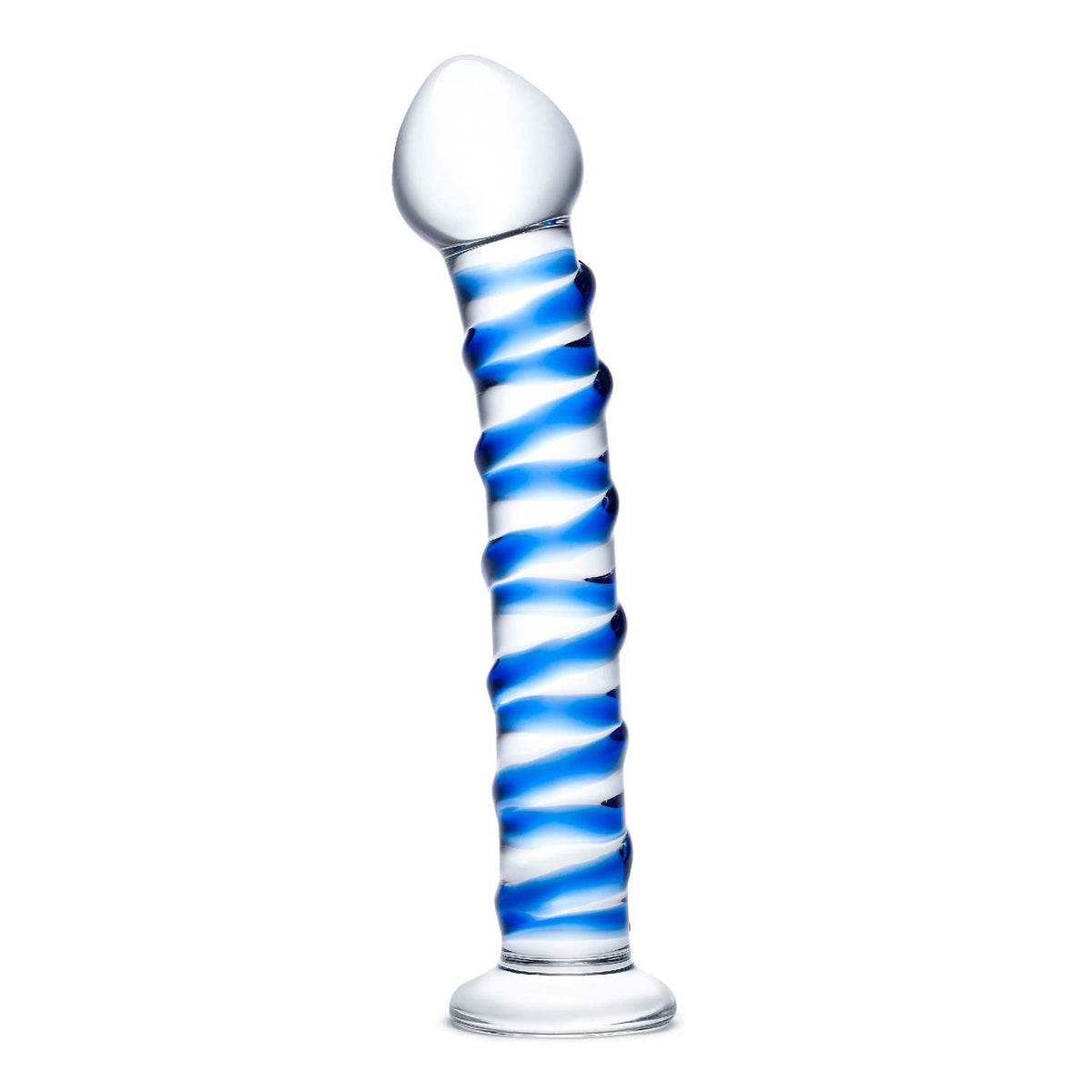 Szklane Dildo Z Niebieską Spiralą Dookoła Blue Spiral S Dildo Glas — zdjęcie produktu od PLAYROOM