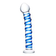 Szklane Dildo Z Niebieską Spiralą Dookoła Blue Spiral S Dildo Glas — zdjęcie produktu od PLAYROOM