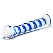 Szklane Dildo Z Niebieską Spiralą Dookoła Blue Spiral S Dildo Glas — zdjęcie produktu od PLAYROOM