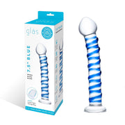 Szklane Dildo Z Niebieską Spiralą Dookoła Blue Spiral S Dildo Glas — zdjęcie produktu od PLAYROOM