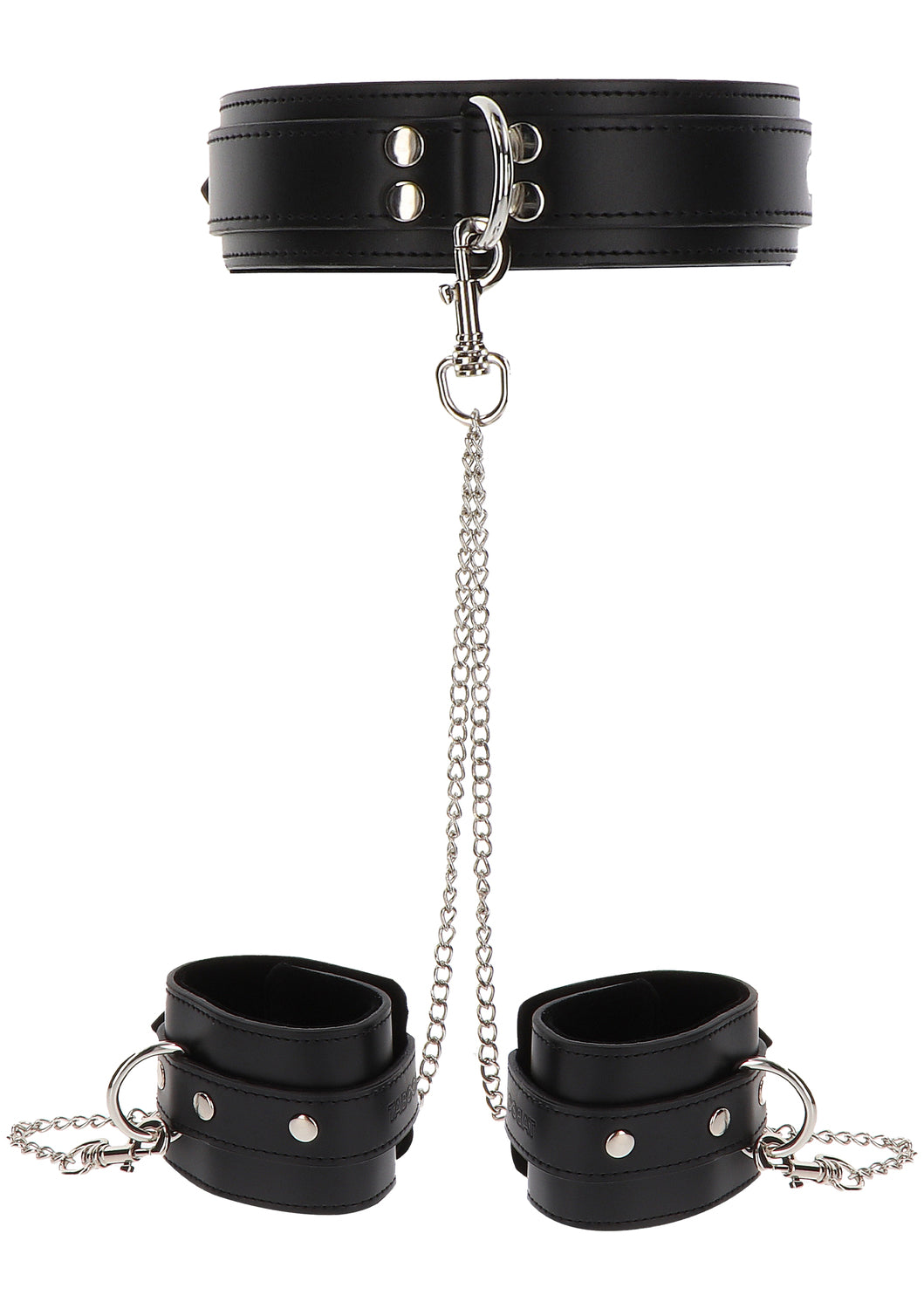 Obróżka Z Kajdankami Heavy Collar And Wrist Cuffs Black Taboom — zdjęcie produktu od PLAYROOM