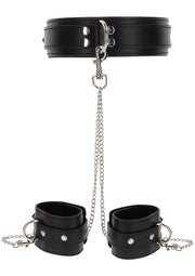 Obróżka Z Kajdankami Heavy Collar And Wrist Cuffs Black Taboom — zdjęcie produktu od PLAYROOM