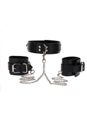 Obróżka Z Kajdankami Heavy Collar And Wrist Cuffs Black Taboom — zdjęcie produktu od PLAYROOM