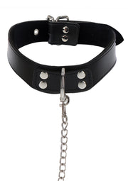 Obróżka Ze Smyczą Elegant Collar And Chain Leash Black Taboom — zdjęcie produktu od PLAYROOM