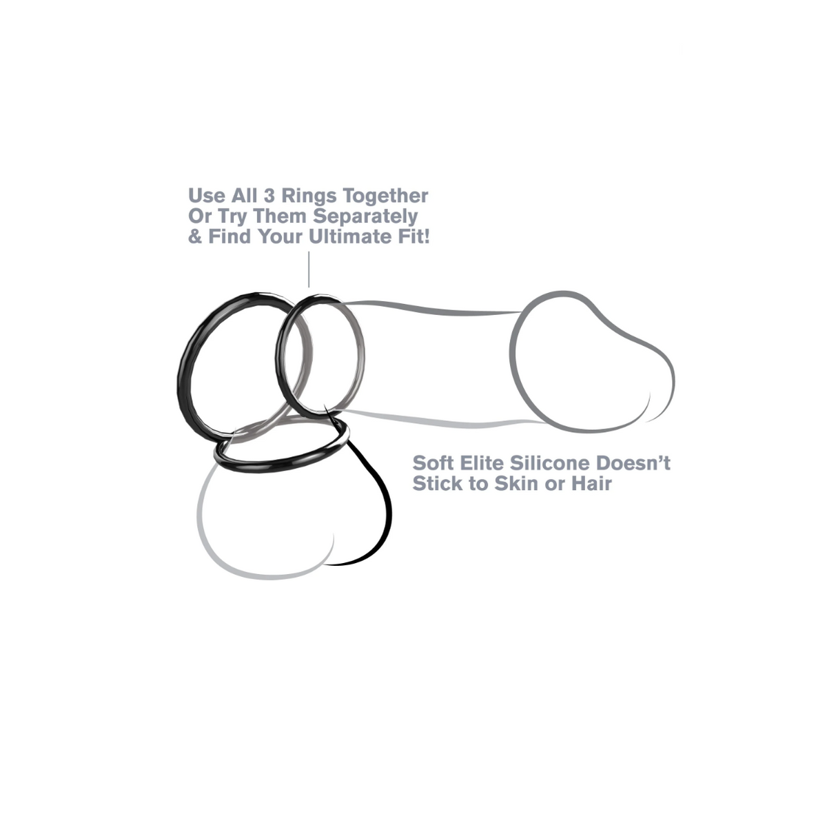 Zestaw Pierścieni Fantasy C-Ringz Silicone 3-Ring Stamina Set Pipedream — zdjęcie produktu od PLAYROOM