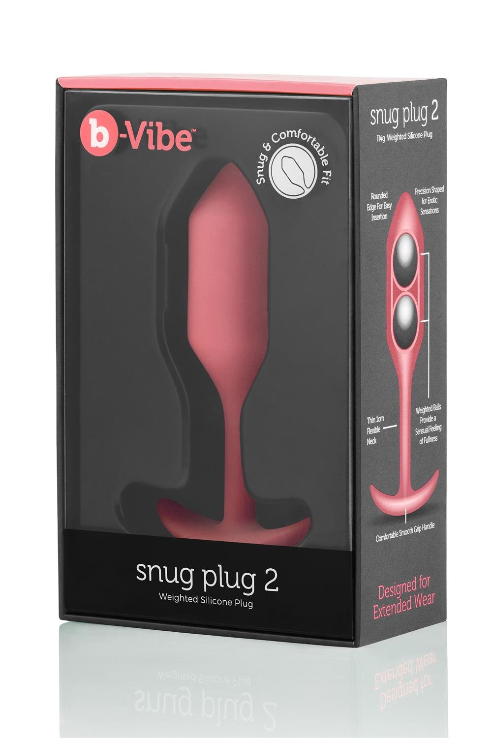 Korek analny Snug Plug 2 Coral b-Vibe — zdjęcie produktu od PLAYROOM