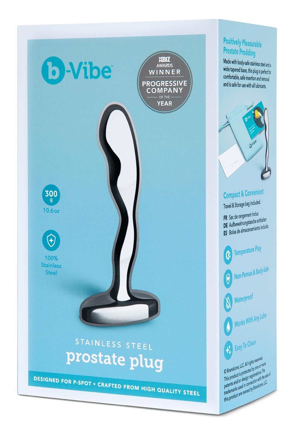 Masażer prostaty Stainless Steel Prostate Plug b-Vibe — zdjęcie produktu od PLAYROOM