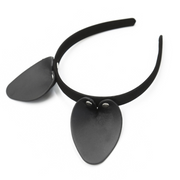 Uszy Kota Vegan Leather Cat Ears Black/Silver Kinky Diva — zdjęcie produktu od PLAYROOM