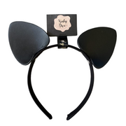 Uszy Kota Vegan Leather Cat Ears Black/Silver Kinky Diva — zdjęcie produktu od PLAYROOM