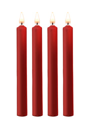 Teasing Wax Candles Large 4-Pack Red - Czerwony Zestaw Długich Świec Do Bdsm Ouch! by Shots — zdjęcie produktu 1 od PLAYROOM