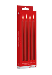 Teasing Wax Candles Large 4-Pack Red - Czerwony Zestaw Długich Świec Do Bdsm Ouch! by Shots — zdjęcie produktu 3 od PLAYROOM