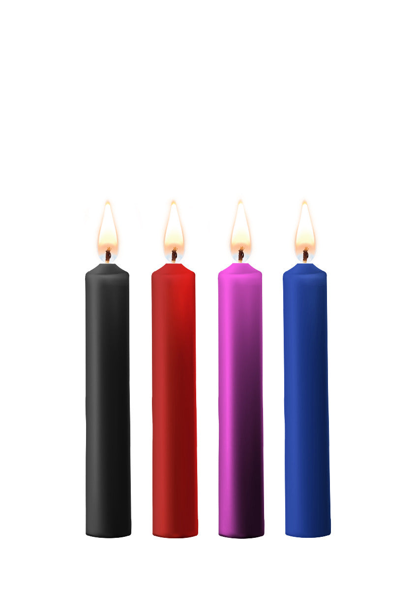 Teasing Wax Candles 4-Pack Mixed Colors - Wielokolorowy Zestaw Świec Do Bdsm Ouch! by Shots — zdjęcie produktu PLAYROOM