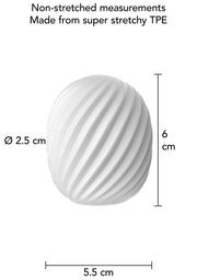 Rysunek wymiarów — ToyJoy Mini Masturbator Spiral — Biały