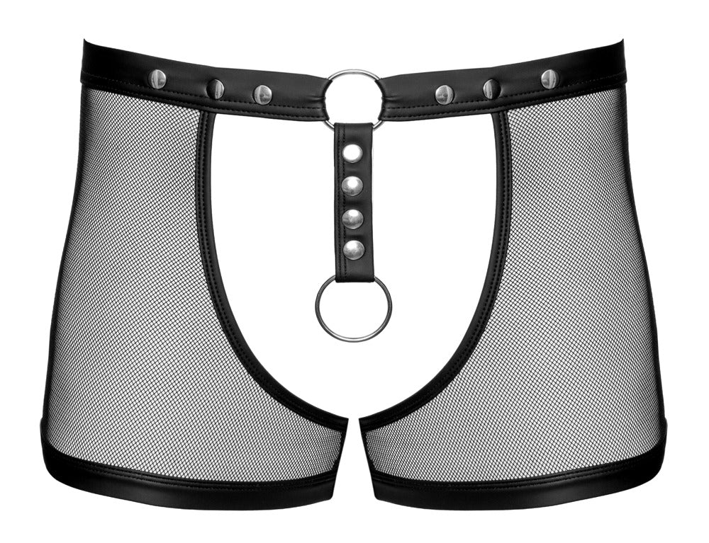 Svenjoyment — czarne bokserki jock z paskami wetlook