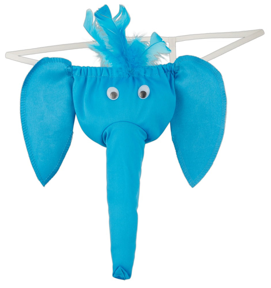 Svenjoyment Elephant — niebieskie stringi kostiumowe z motywem słonia