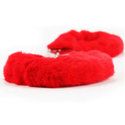 LOVETOY Kajdanki Fluffy Hand Cuffs Czerwone — zdjęcie produktu ToyStore