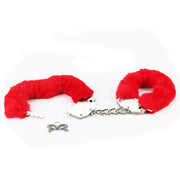 LOVETOY Kajdanki Fluffy Hand Cuffs Czerwone — zdjęcie produktu ToyStore