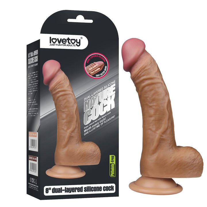 LOVETOY Nature Cock – dildo silikonowe 20,3 cm, cieliste
