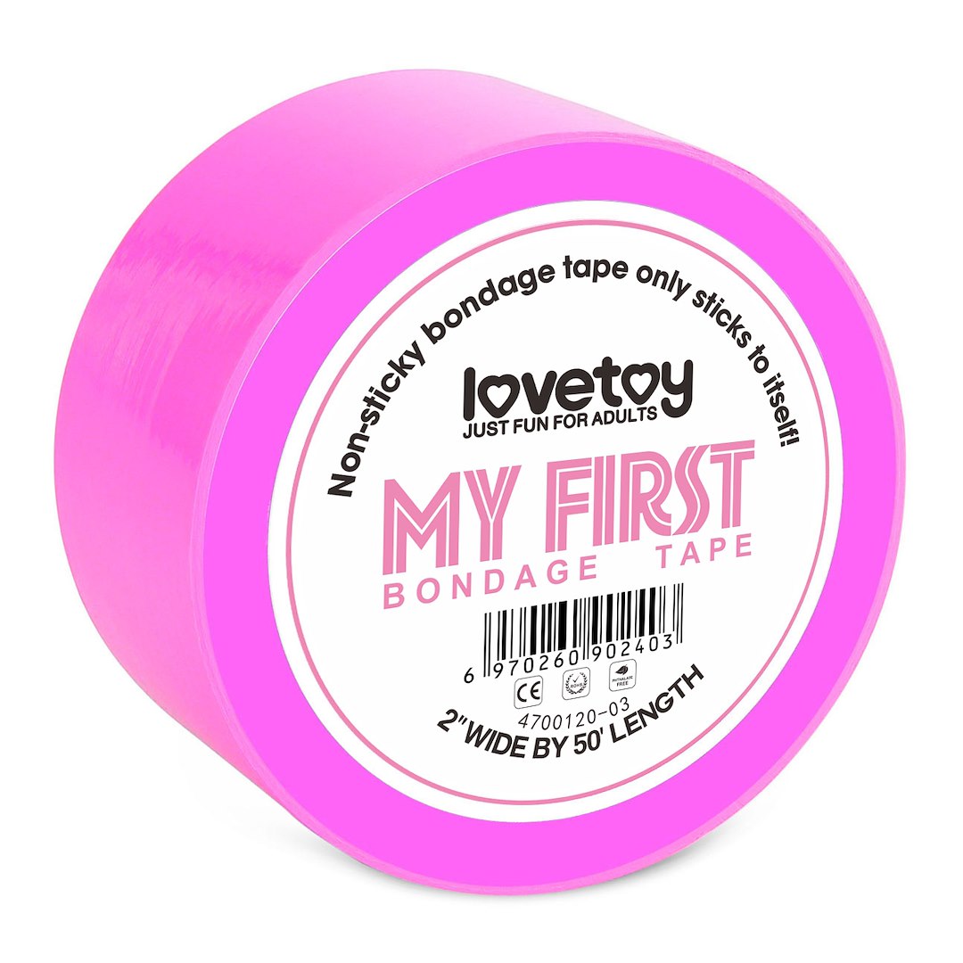 LOVETOY My First Non-Sticky Bondage Tape — różowa taśma PVC — zdjęcie produktu LOVETOY / ToyStore