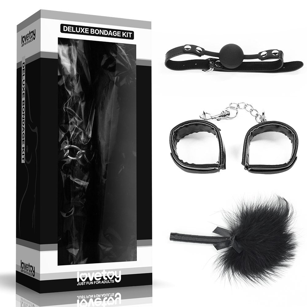 LOVETOY Deluxe Bondage Kit — czarny zestaw i opakowanie, SKU 24-0239