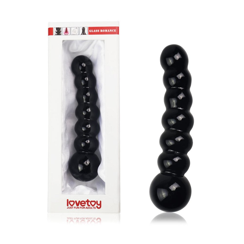 Dildo 6.8″ glass romance czarny – fotografia katalogowa ToyStore