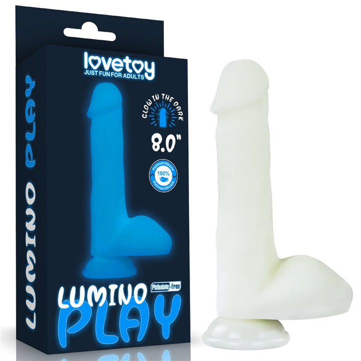 LOVETOY Lumino Play 21 cm – biały silikonowy z przyssawką