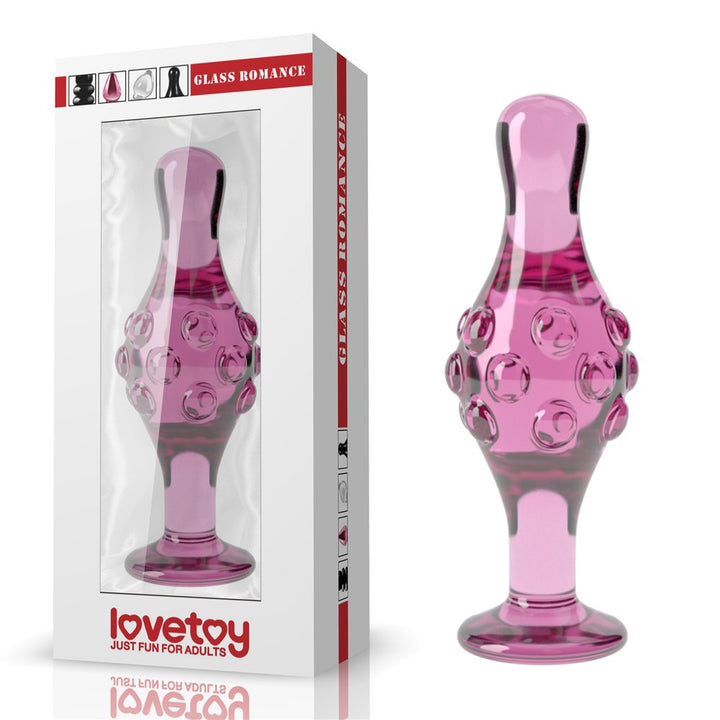 LOVETOY Glass Romance – szklane dildo 11,3 cm, różowe