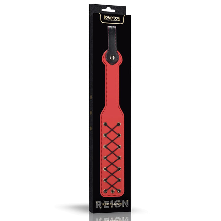 LOVETOY Rebellion Reign Rope Paddle — czerwono-czarna packa