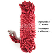 LOVETOY Rebellion Crimson Silky Bondage Rope — czerwona lina 10 m — zdjęcie produktu LOVETOY / ToyStore