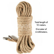 LOVETOY Rebellion Rustic Hemp Bondage Rope — lina konopna 10 m — zdjęcie produktu LOVETOY / ToyStore