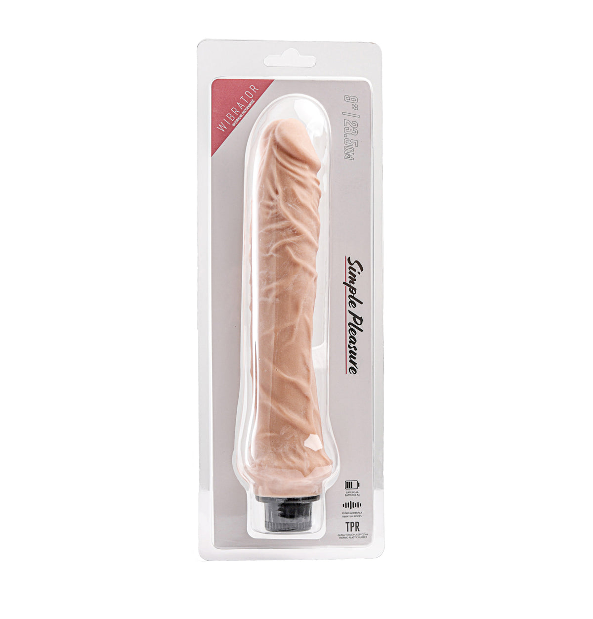 Simple Pleasure wibrator z regulacją prędkości cyberskóra kolor cielisty 25,5 cm – zdjęcie 1