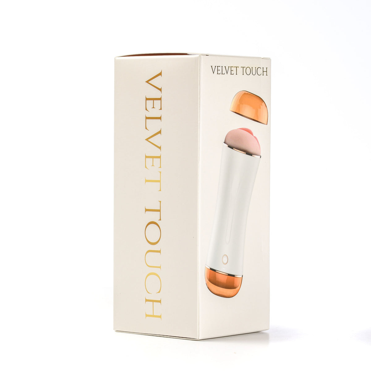 Velvet Touch masturbator z wibracją dwustronny wagina anus cyberskóra ładowany usb biały – zdjęcie 1