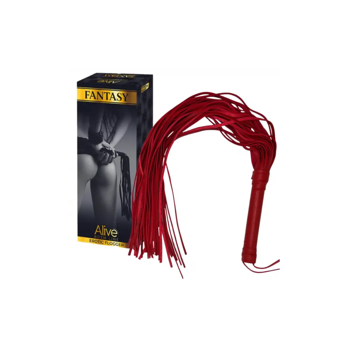 Pejcz Fantasy Flogger Long Leather Red Alive — zdjęcie produktu od PLAYROOM