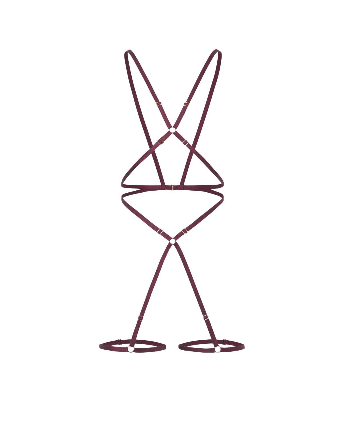 Batty Burgundy Body Harness Promees — zdjęcie produktu od PLAYROOM