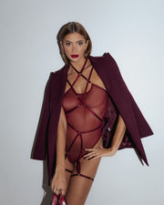 Batty Burgundy Body Harness Promees — zdjęcie produktu od PLAYROOM