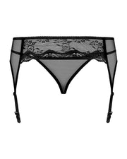 Obsessive Charms – pas do pończoch ze stringami, czarny, rozmiar L/XL – ujęcie 3