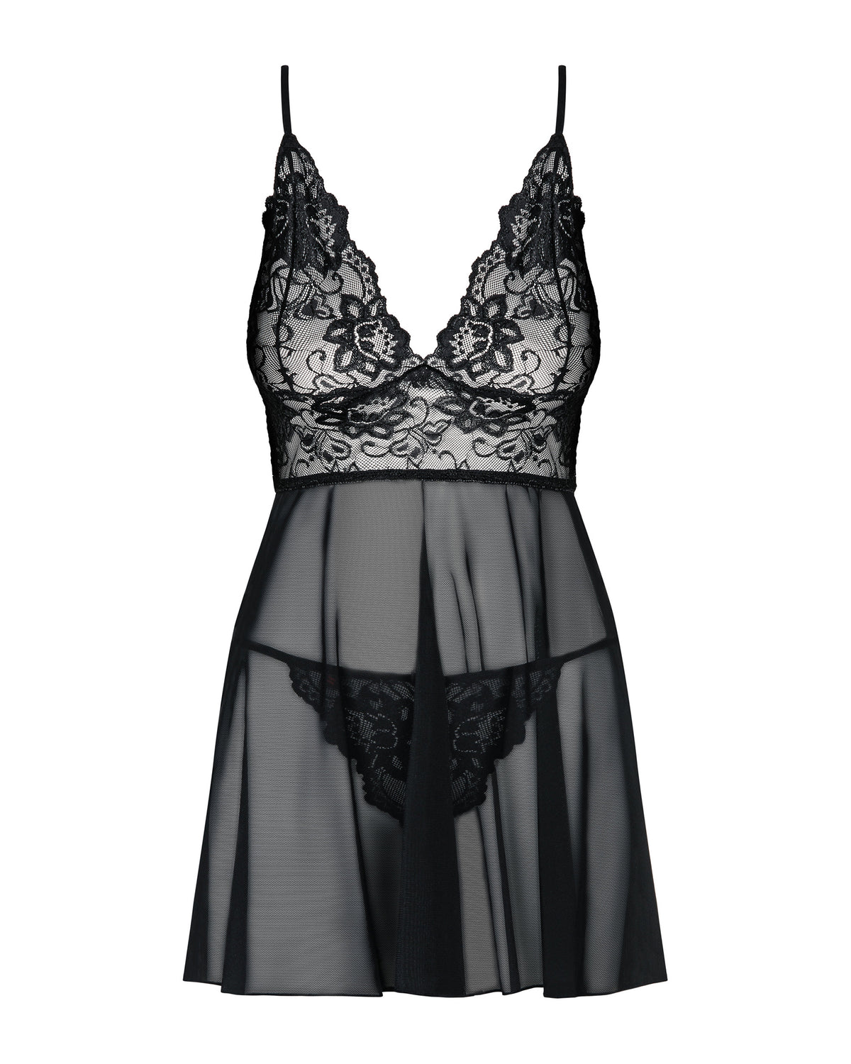Idillia Babydoll Czarna 2Xl/3Xl Obsessive — zdjęcie produktu od PLAYROOM