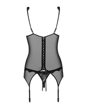 Obsessive Emperita – gorset ze stringami, czarny, rozmiar 2XL/3XL – ujęcie 3