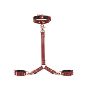 Uprząż Wine Red Collar And Wrist Restraint Harness Liebe Seele — zdjęcie produktu PLAYROOM