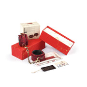 Kinbaku Ukiyoe Red Rosy Lamb Leather Handcuffs Liebe Seele — zdjęcie produktu PLAYROOM
