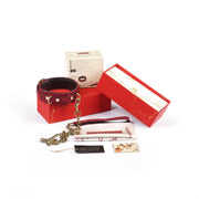 Kinbaku Ukiyoe Red Rosy Leather Collar And Leash Liebe Seele — zdjęcie produktu PLAYROOM
